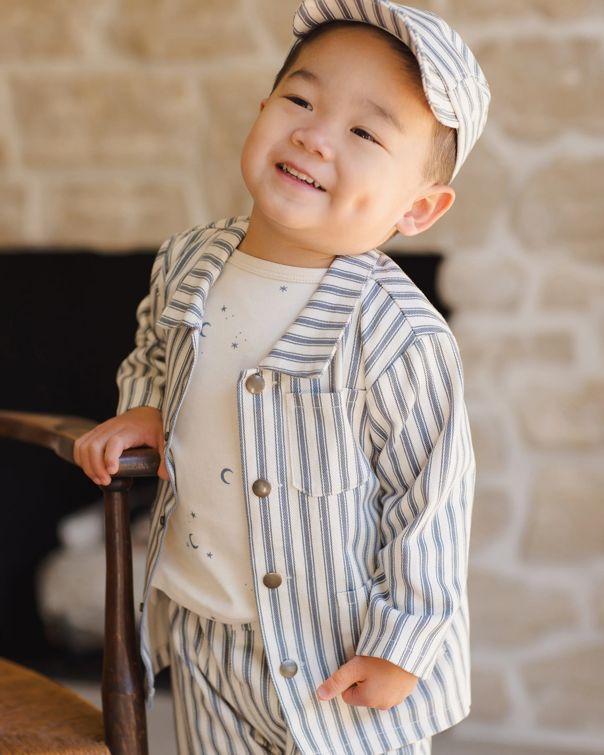 Baby Cap || Ocean Pinstripe - Image 6