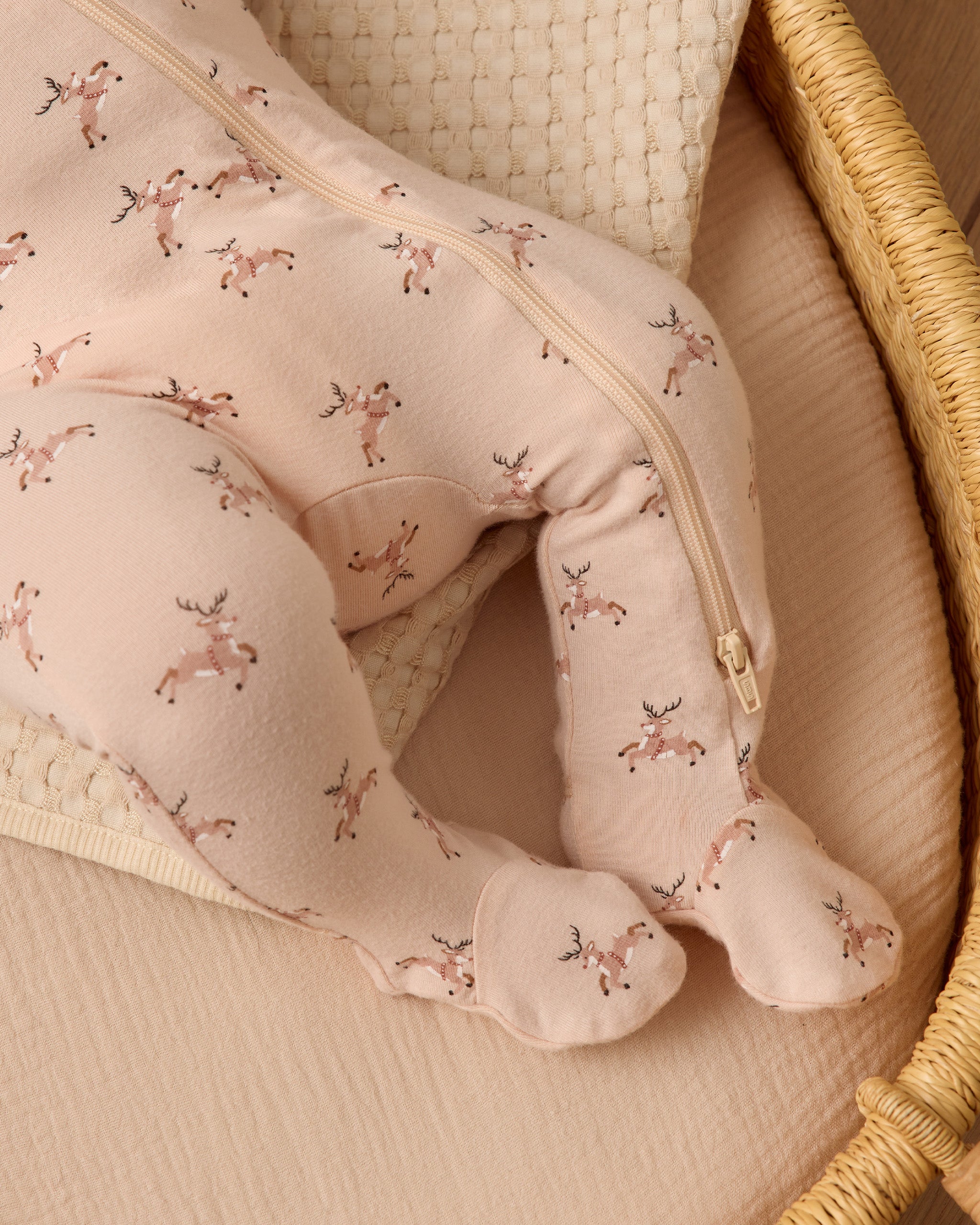 Bamboo Zip Footie || Reindeer - Image 6