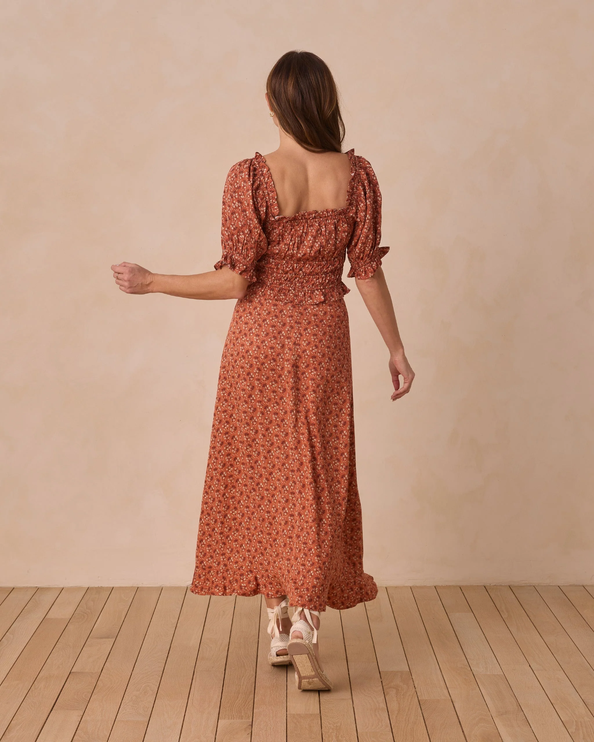 Button Slit Skirt || Red Floral - Image 3