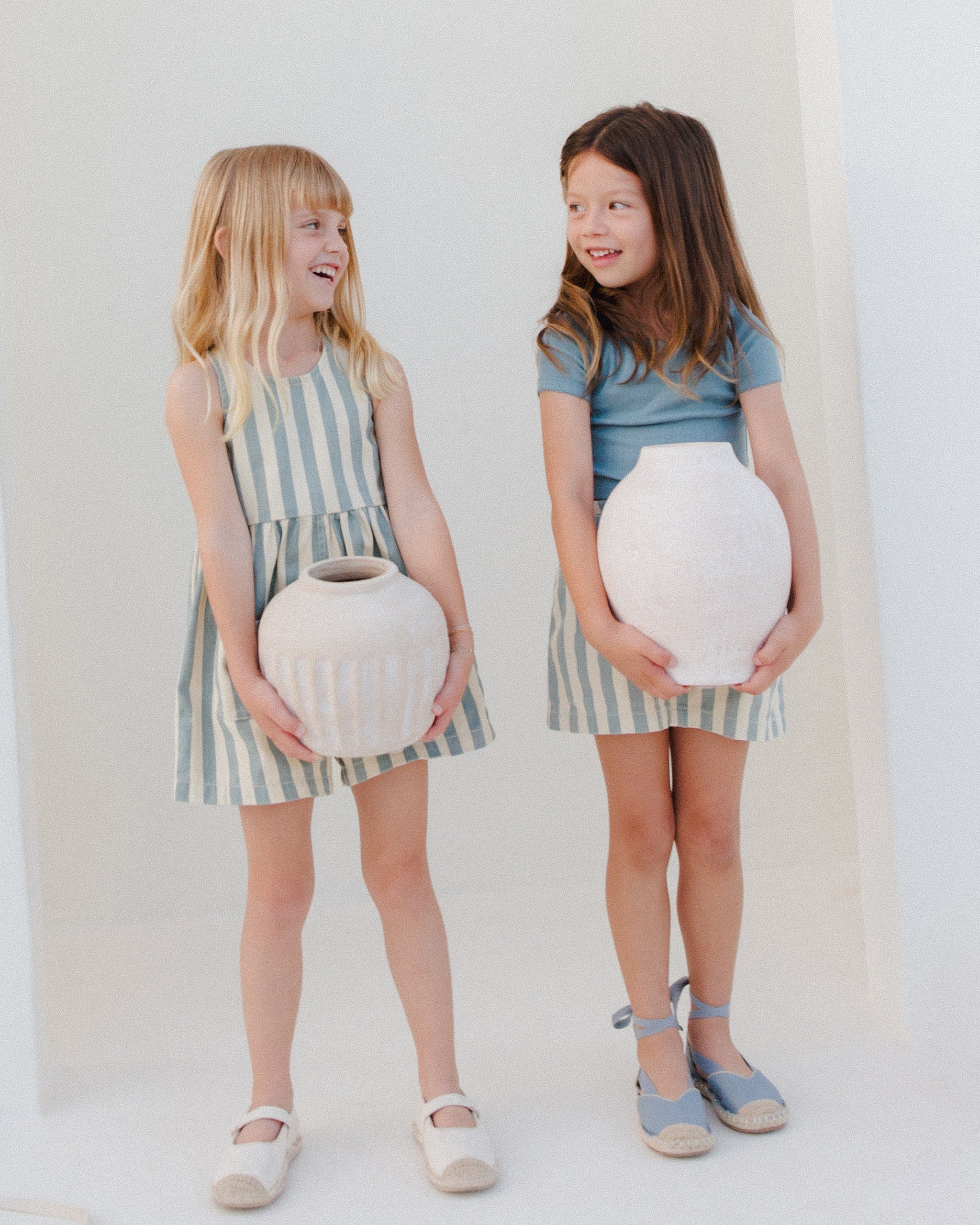 Denim Mini Skirt || Ocean Stripe - Image 4