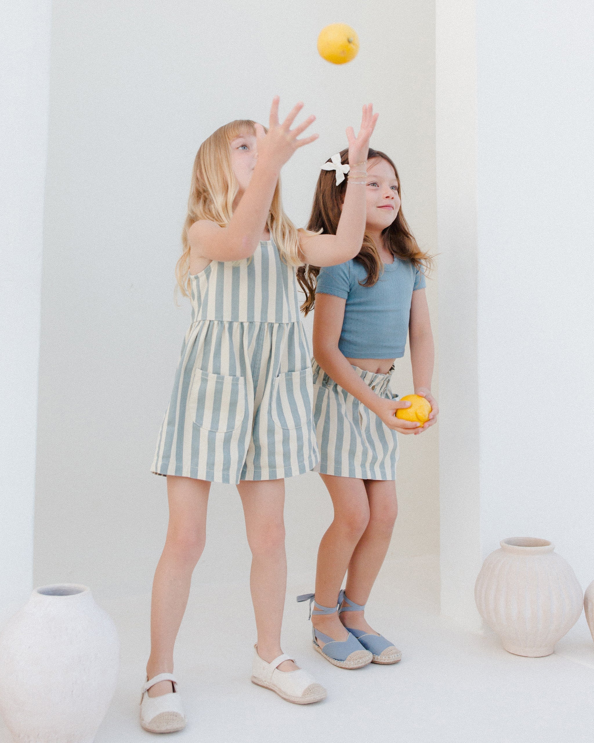 Denim Mini Skirt || Ocean Stripe - Image 5