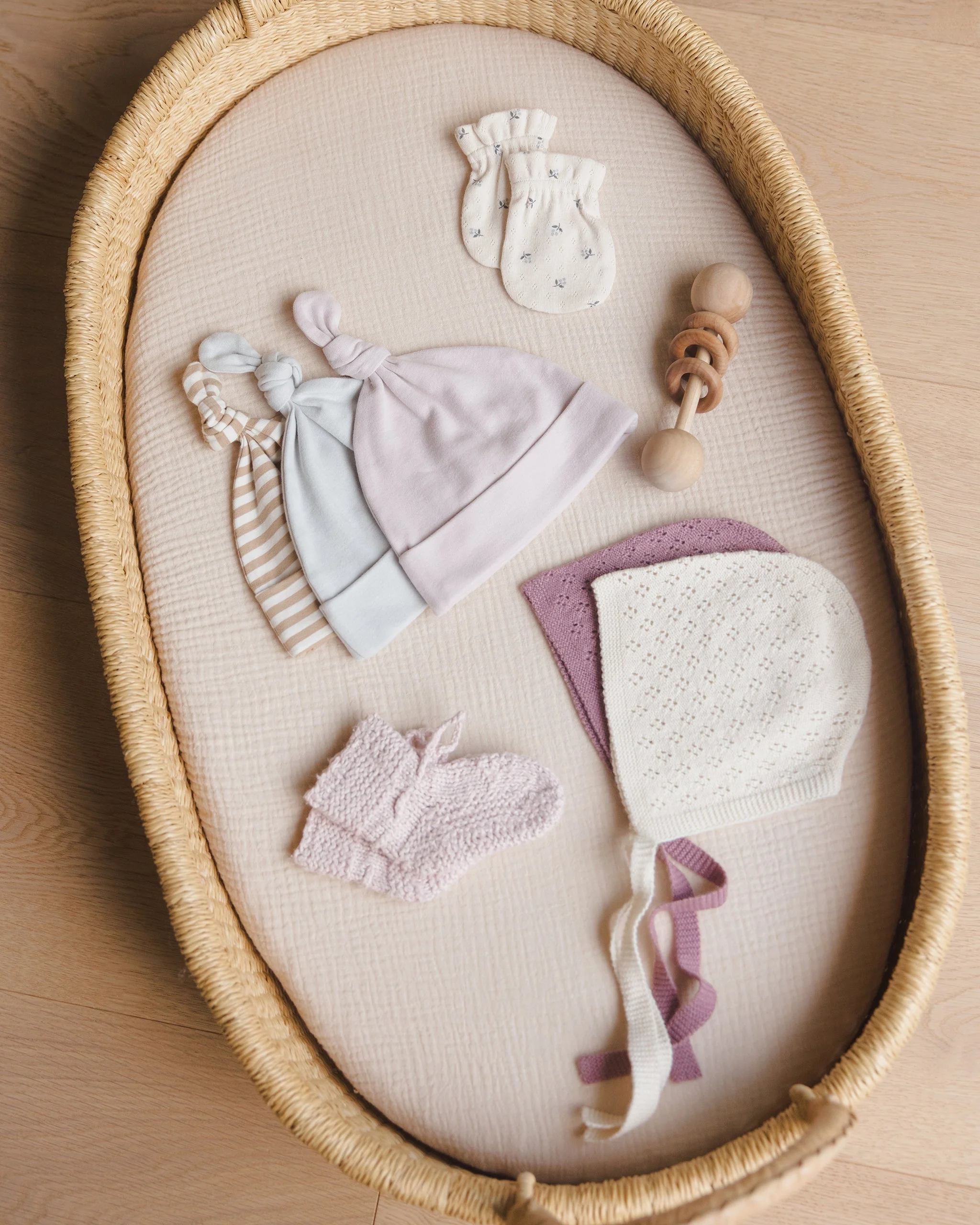 Knotted Baby Hat || Gold Stripe - Image 4