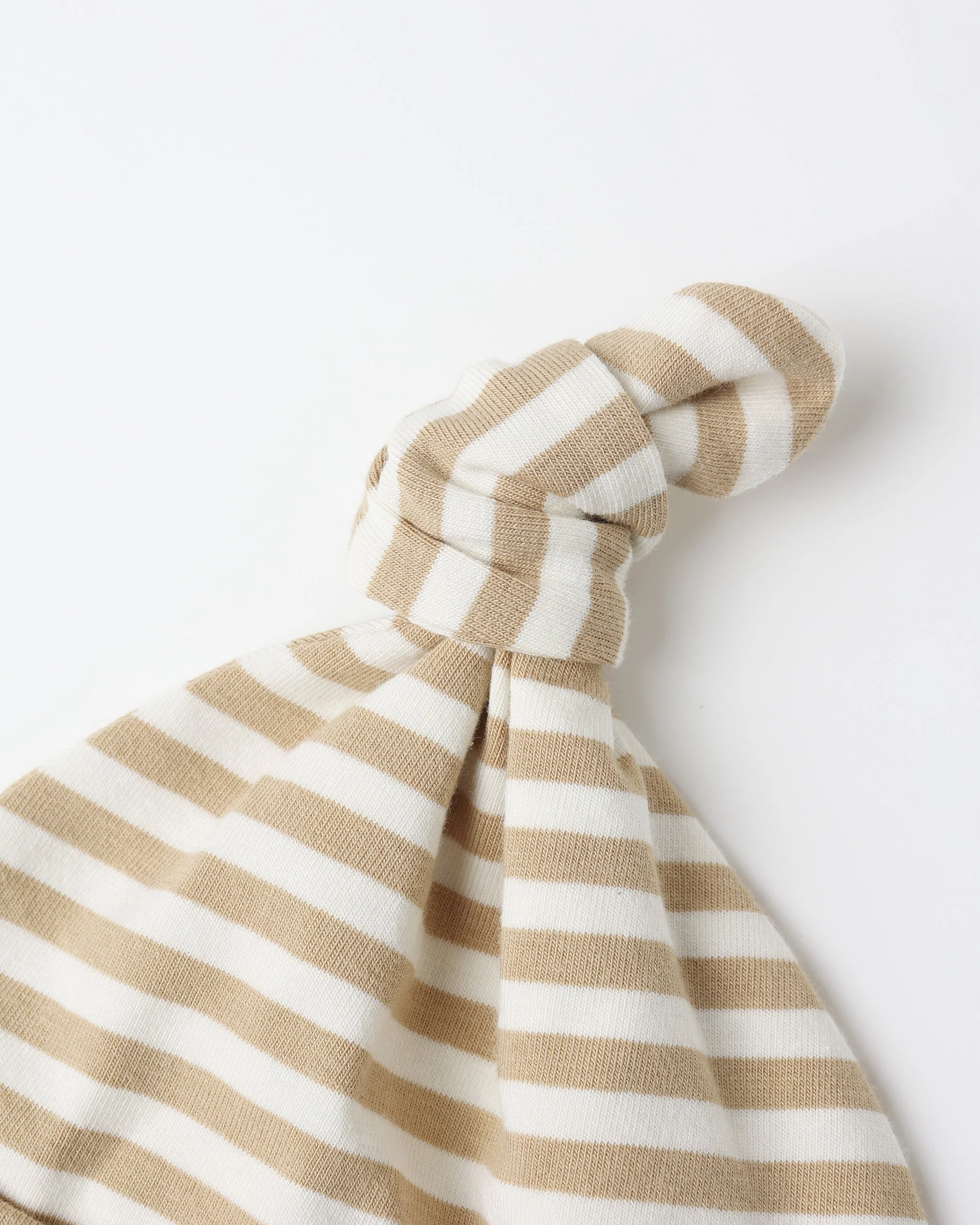 Knotted Baby Hat || Gold Stripe - Image 6