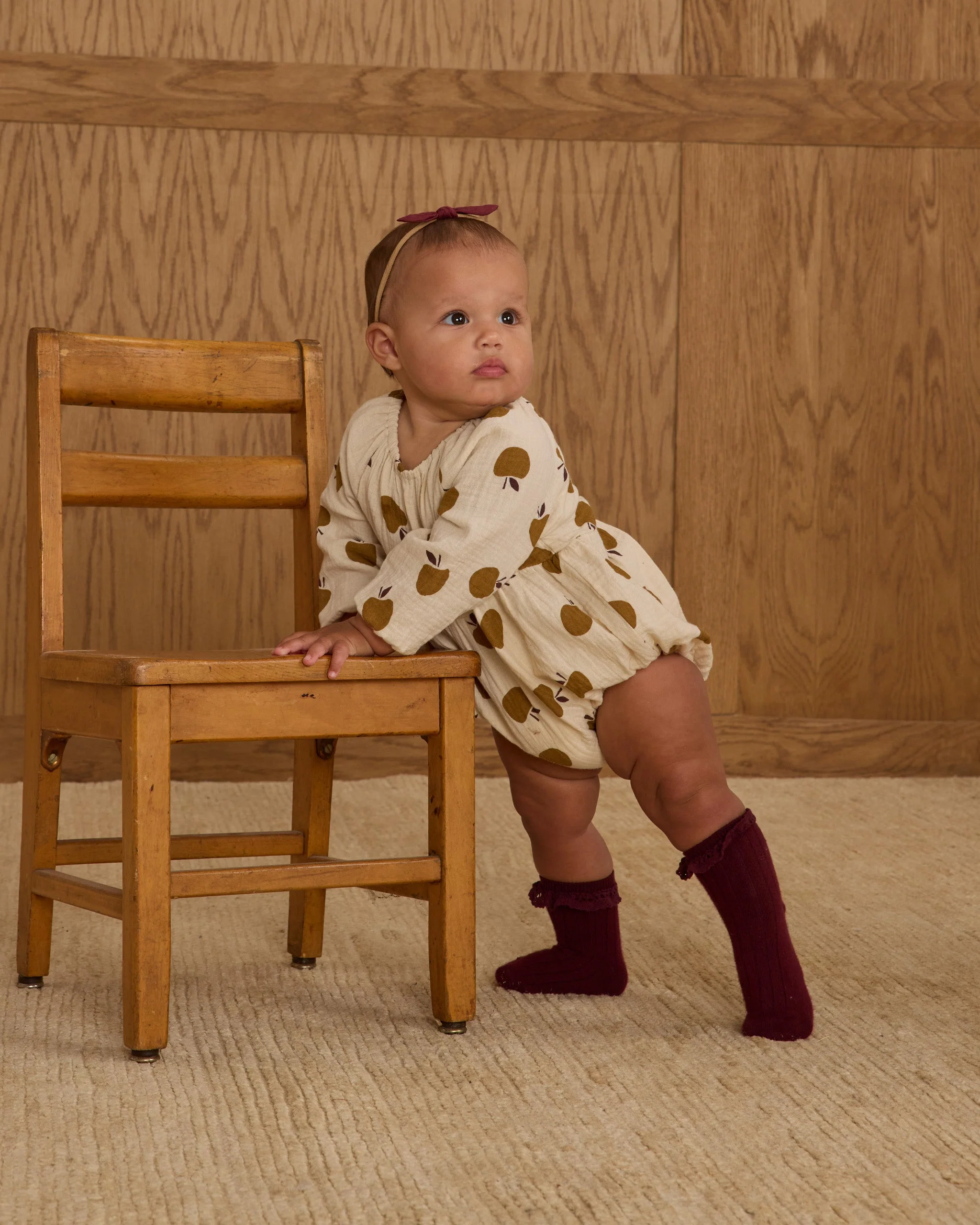 Long Sleeve Bubble Romper || Golden Apples - Image 3