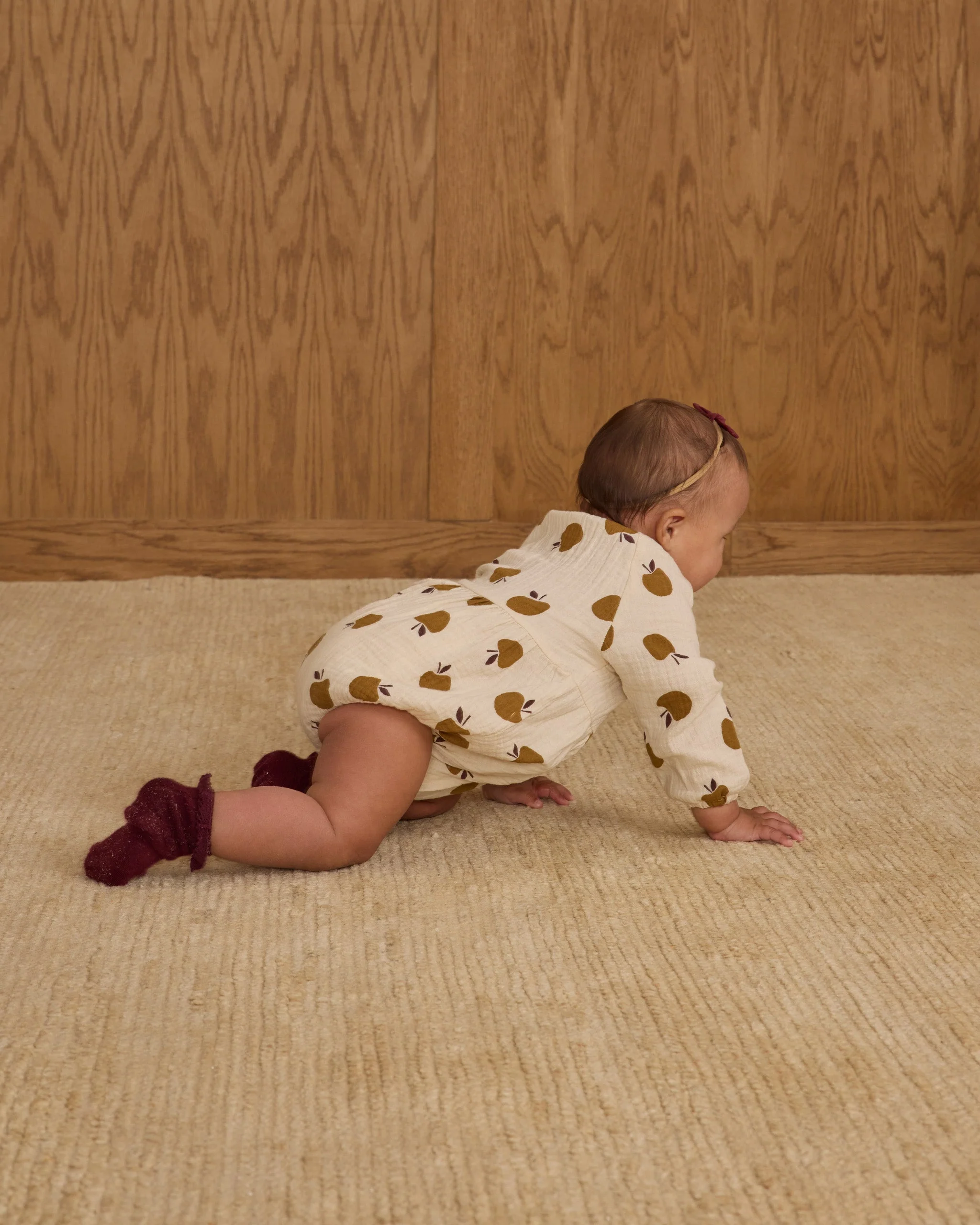 Long Sleeve Bubble Romper || Golden Apples - Image 4