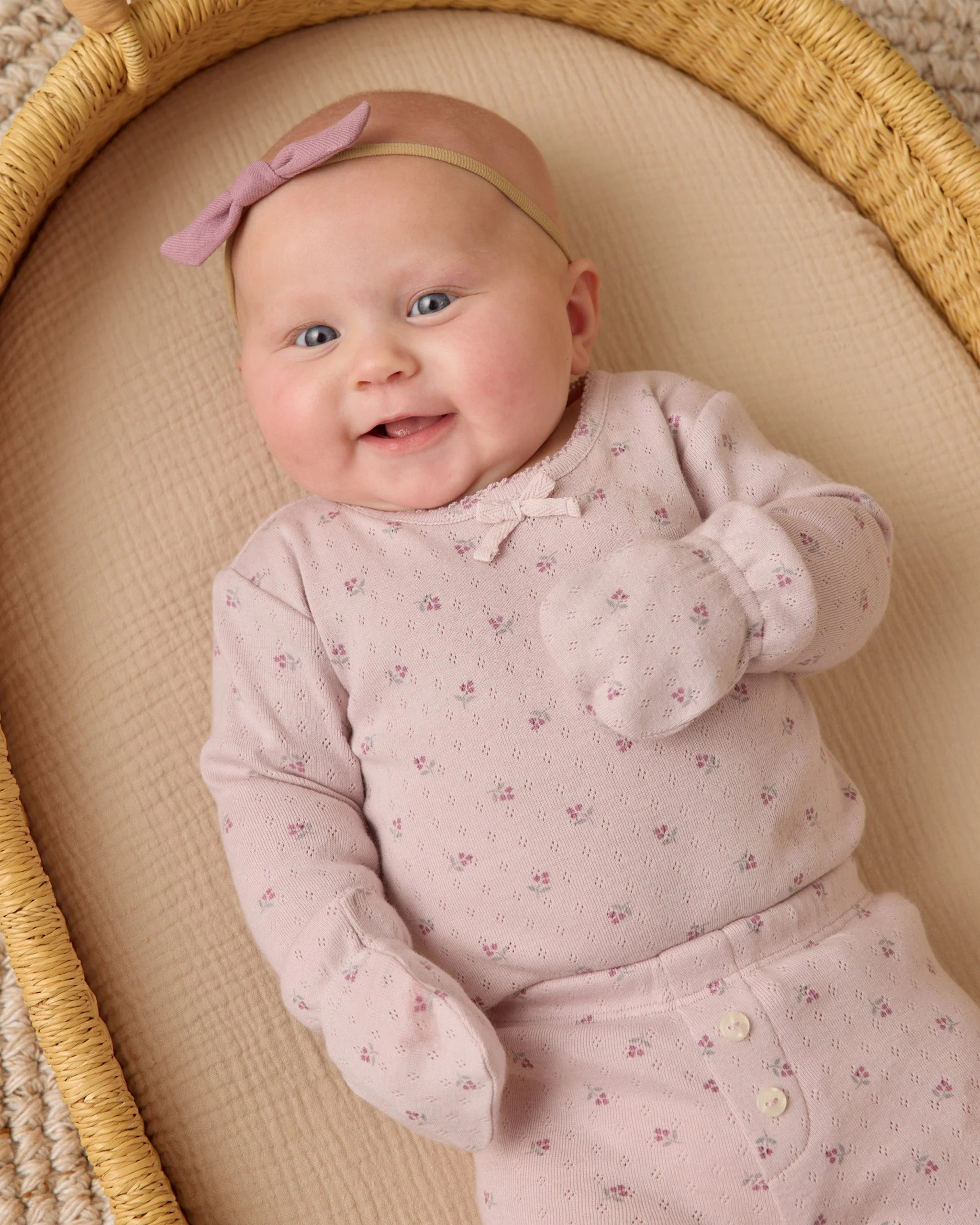 No Scratch Mittens, Set Of 2 || Blue Ditsy, Lilac Ditsy - Image 3