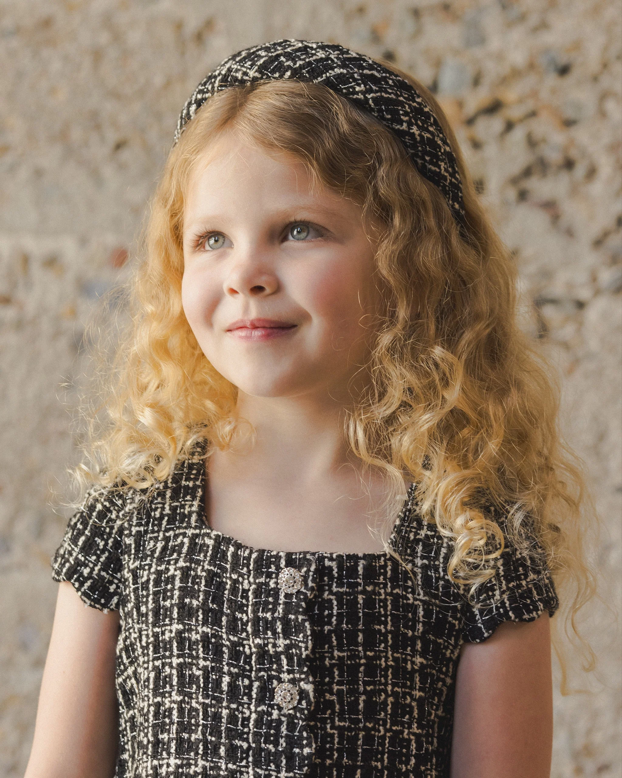 Padded Headband || Black Tweed - Image 4