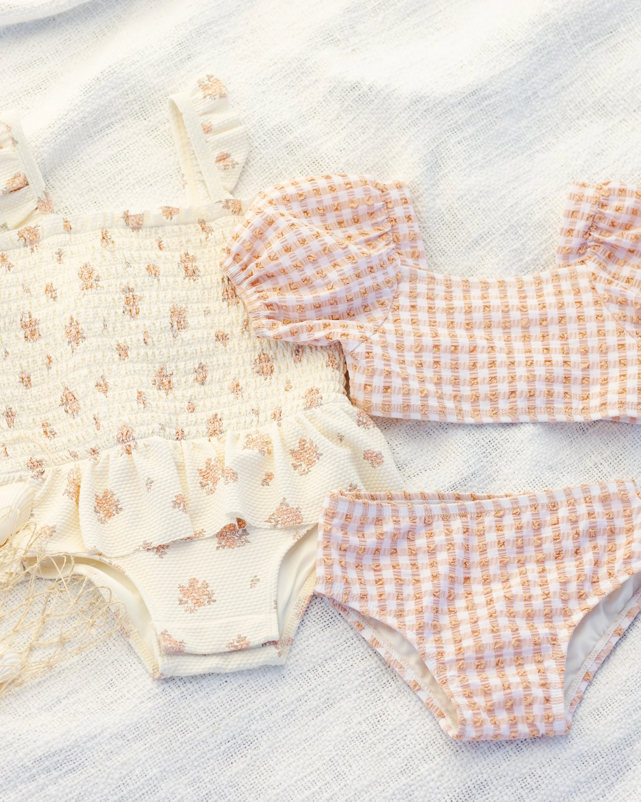 Smocked One-Piece Swimsuit Garden Rose - Image 4