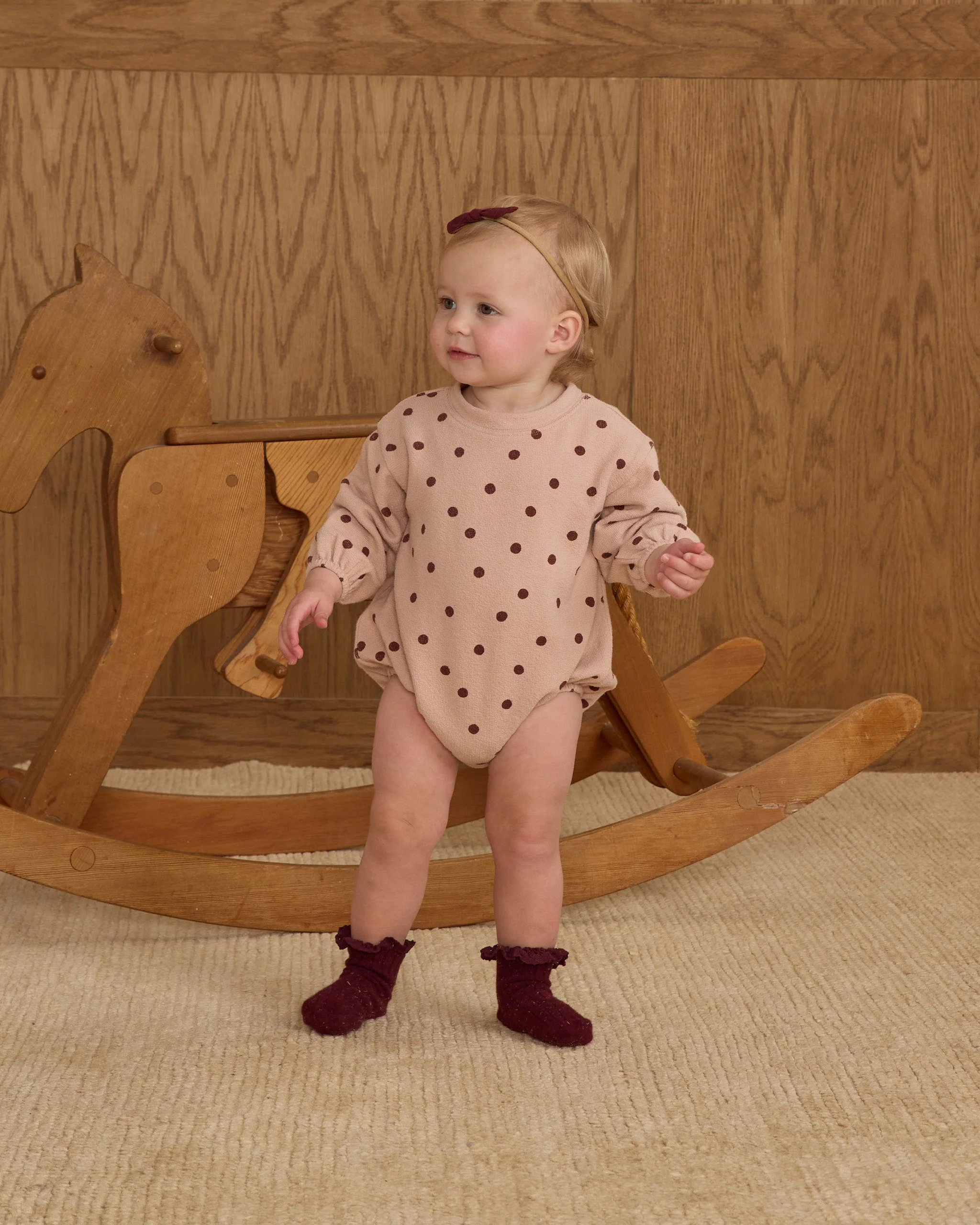 Spongey Knit Romper || Polka Dots - Image 3