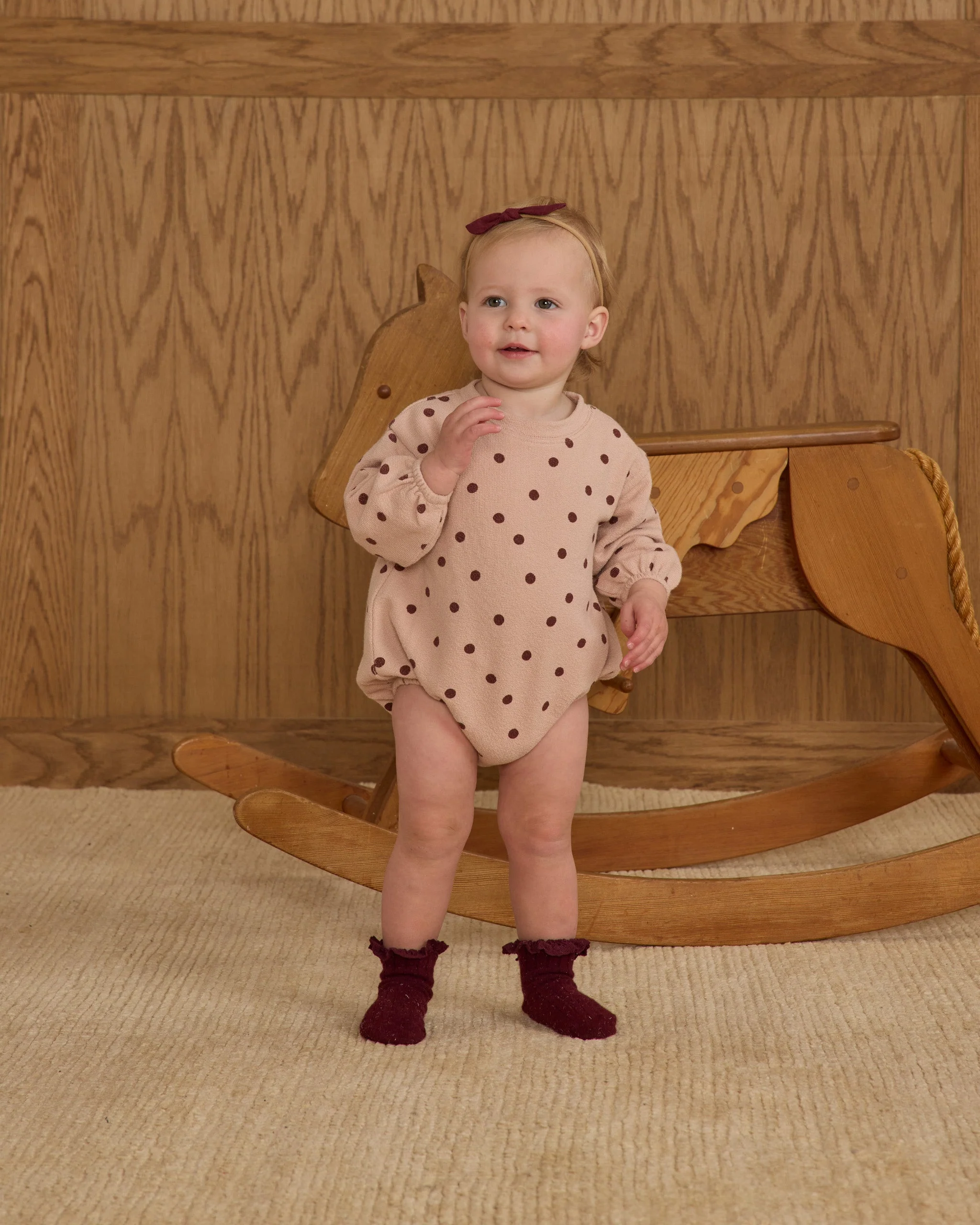 Spongey Knit Romper || Polka Dots - Image 5