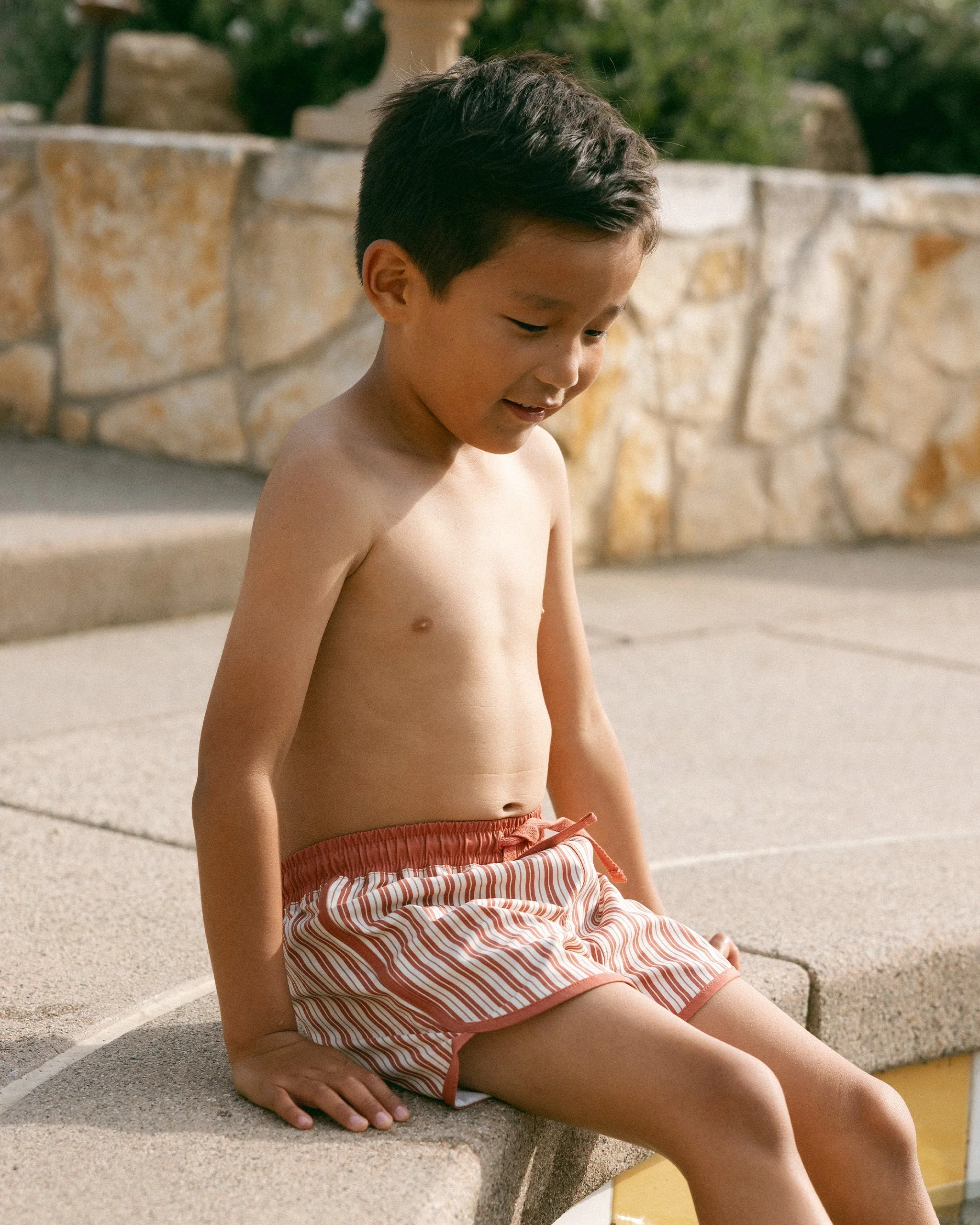 Swim Trunk || Poppy Pinstripe - Image 3