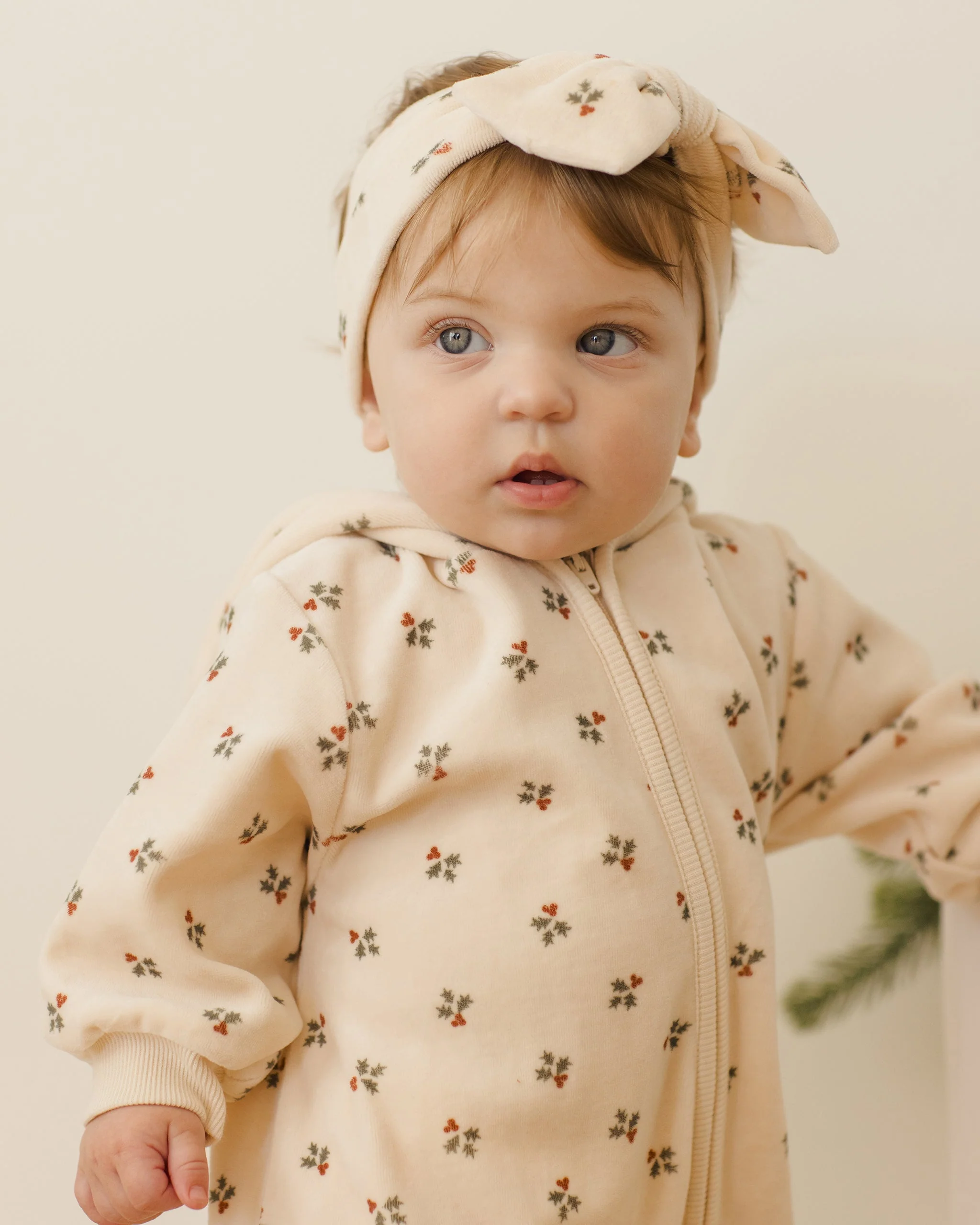 Velour Bow Headband || Holly Berry - Image 6