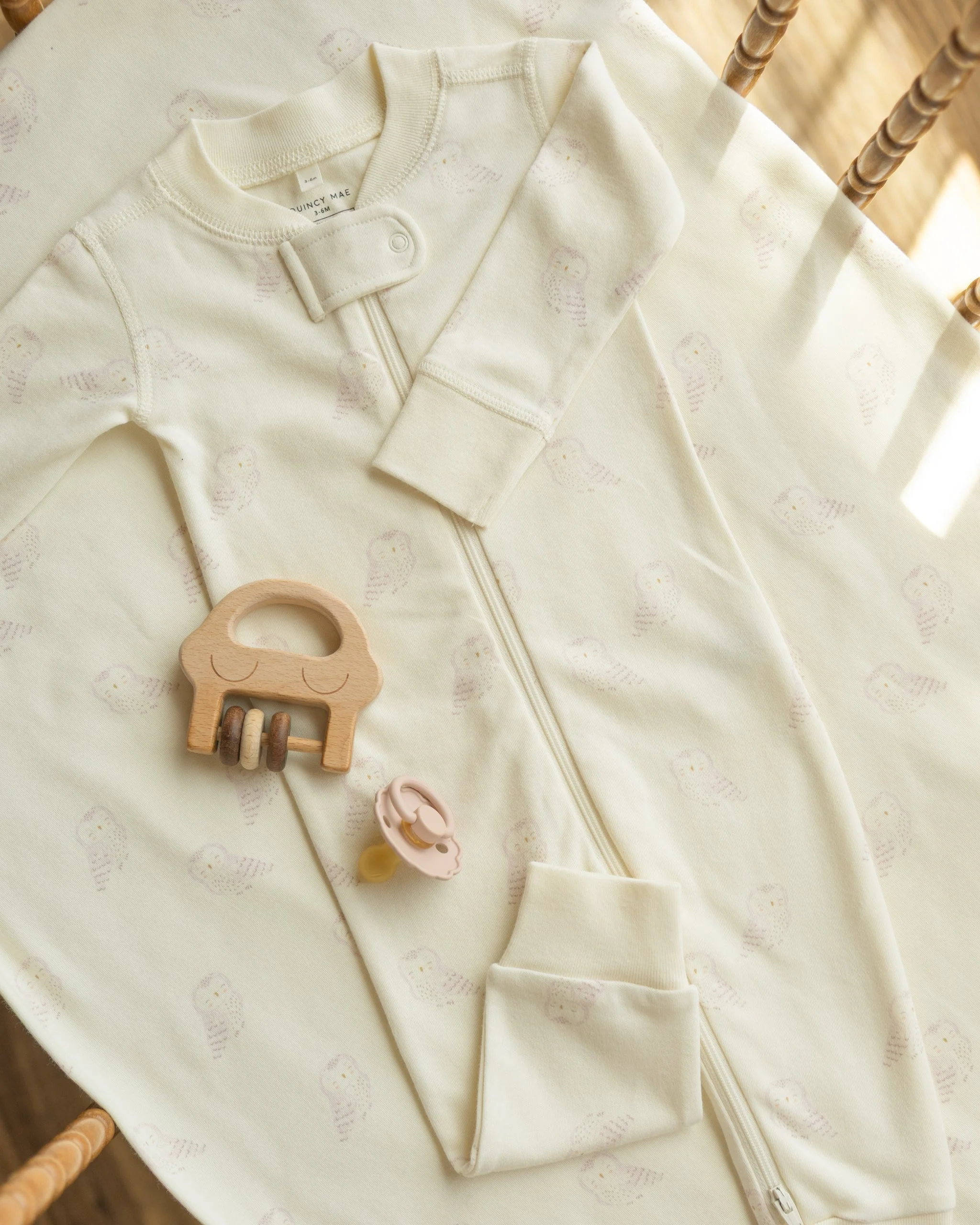 Zip Long Sleeve Sleeper || Snow Owls - Image 3