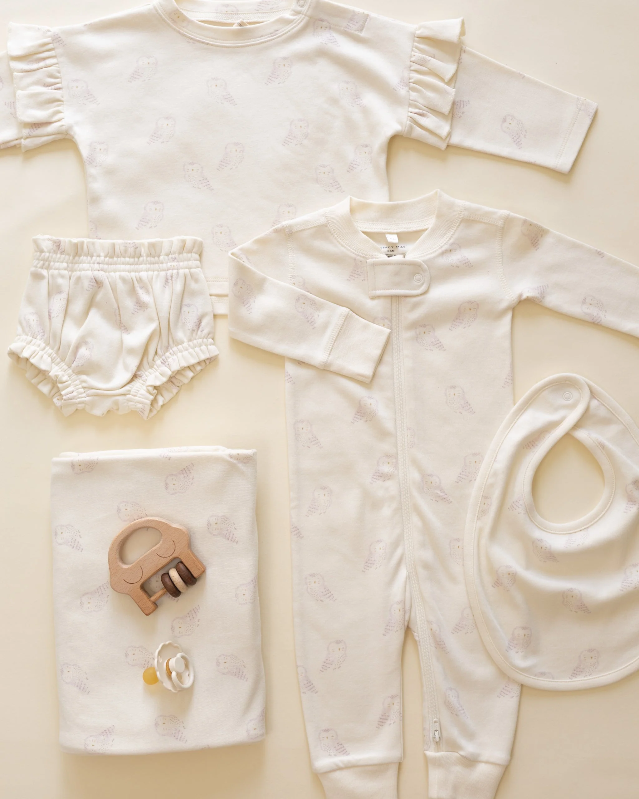 Zip Long Sleeve Sleeper || Snow Owls - Image 4